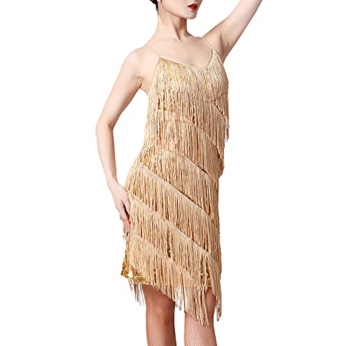 IBTOM CASTLE 1920 Pailletten Abendkleider Damen Tanzkleid Fransen Tanzkleid Kleid Quaste Tanzkleid Glitzer Party Kleid...